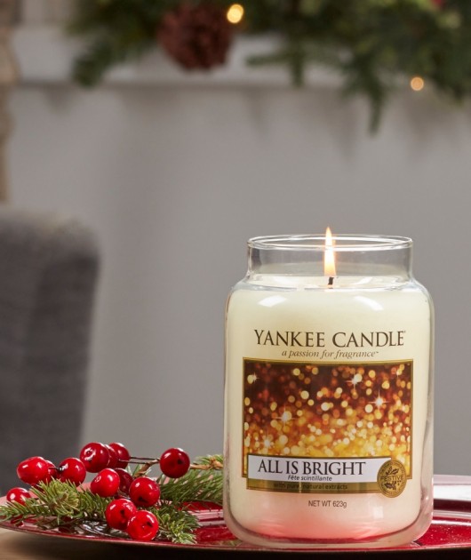 All Is Bright Yankee Candle og Country Candle duftlys CandleStore.no